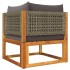 Set de sofás de jardín con cojines 6 pzas madera maciza