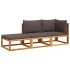 Set de sofás de jardín con cojines 3 pzas madera maciza