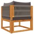 Set de sofás de jardín con cojines 5 pzas madera maciza