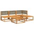 Set de sofás de jardín con cojines 5 pzas madera maciza