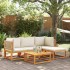 Set de sofás de jardín con cojines 5 pzas madera maciza