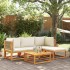 Set de sofás de jardín con cojines 5 pzas madera maciza