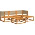 Set de sofás de jardín con cojines 5 pzas madera maciza