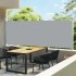 Toldo lateral retráctil para patio gris 600x160