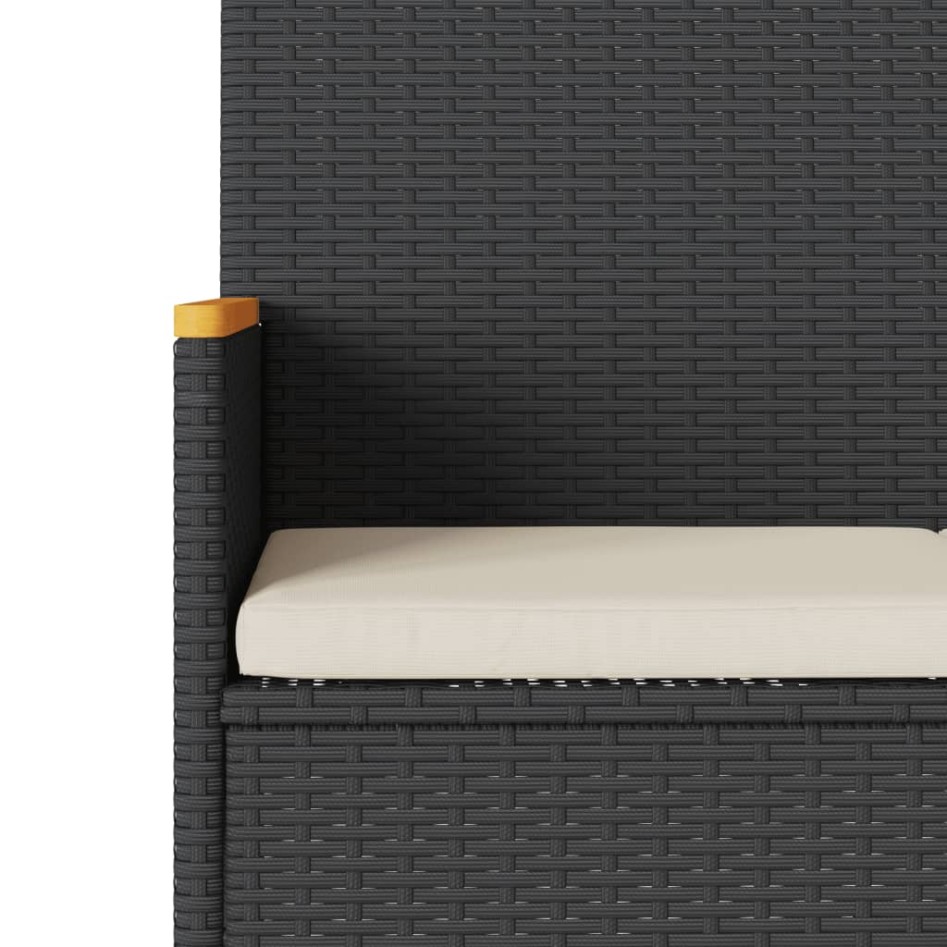 Banco de jardín 3 plazas con cojines ratán sintético