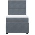 Cama box spring con colchón terciopelo gris oscuro 100x200