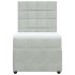 Cama box spring con colchón terciopelo gris claro 100x200