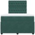 Cama box spring con colchón terciopelo verde oscuro 120x190