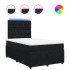 Cama box spring con colchón terciopelo negro 120x200
