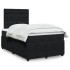 Cama box spring con colchón terciopelo negro 120x200
