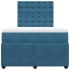 Cama box spring con colchón terciopelo azul 120x200