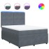 Cama box spring con colchón terciopelo gris oscuro 140x200