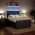 Cama box spring con colchón terciopelo gris oscuro 140x200
