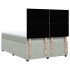 Cama box spring con colchón terciopelo gris claro 140x200