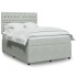 Cama box spring con colchón terciopelo gris claro 140x200