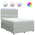 Cama box spring con colchón terciopelo gris claro 140x200