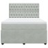 Cama box spring con colchón terciopelo gris claro 140x200