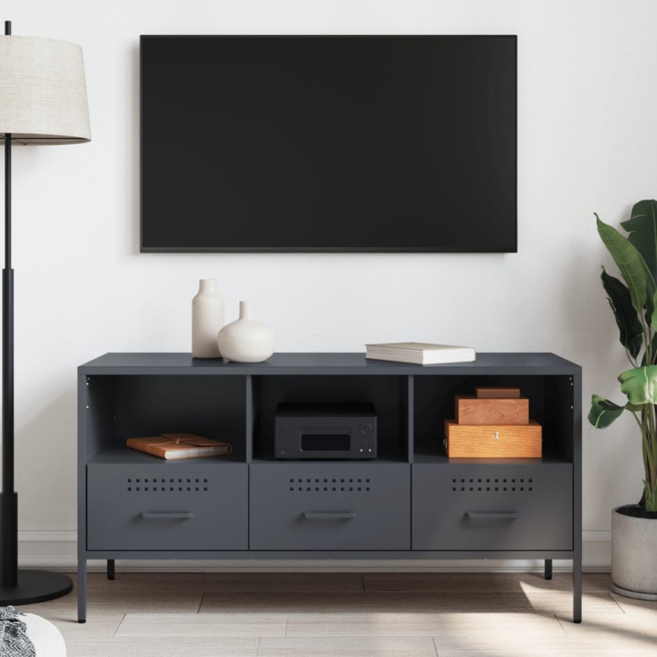 Mueble para TV acero gris antracita 100,5x39x50,5