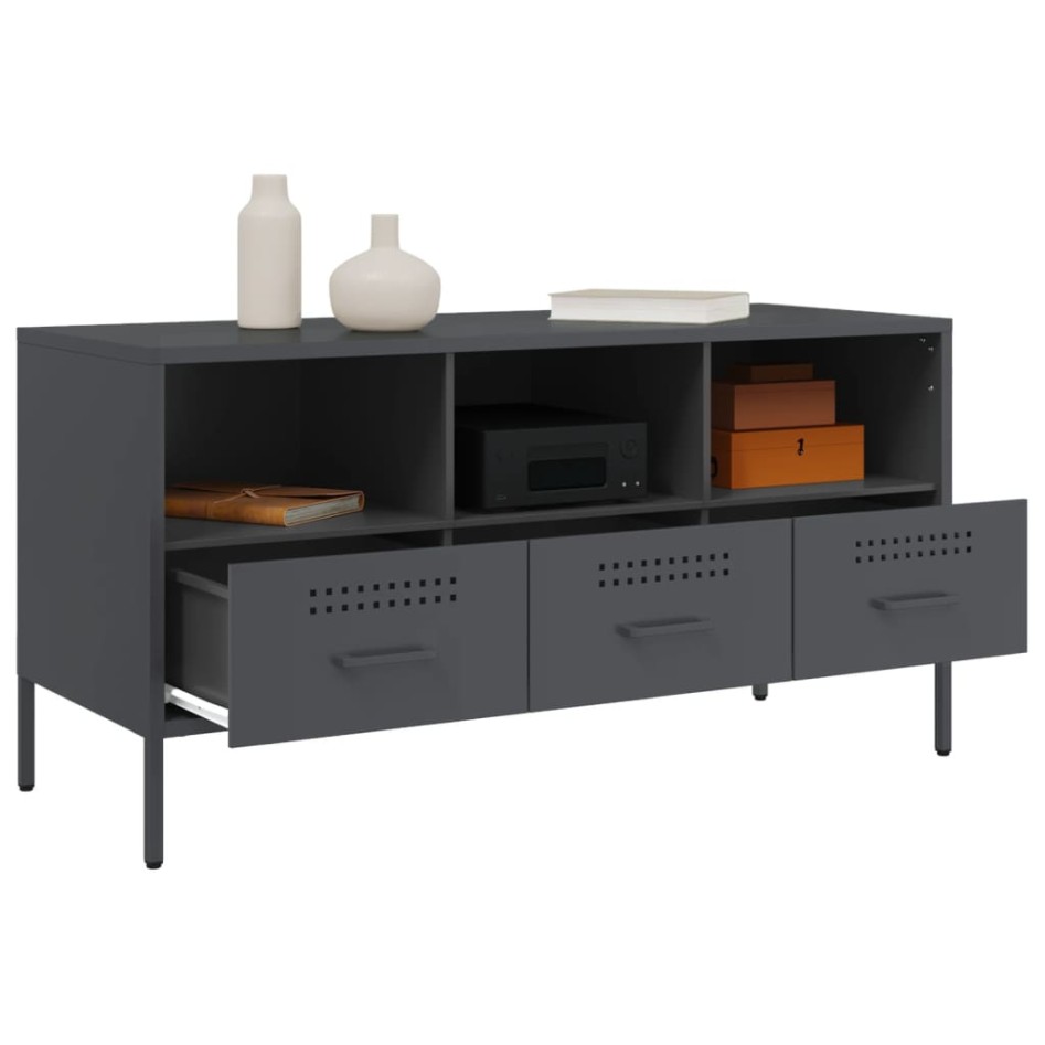 Mueble para TV acero gris antracita 100,5x39x50,5