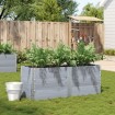 Jardinera de madera maciza de pino gris 150x50 cm