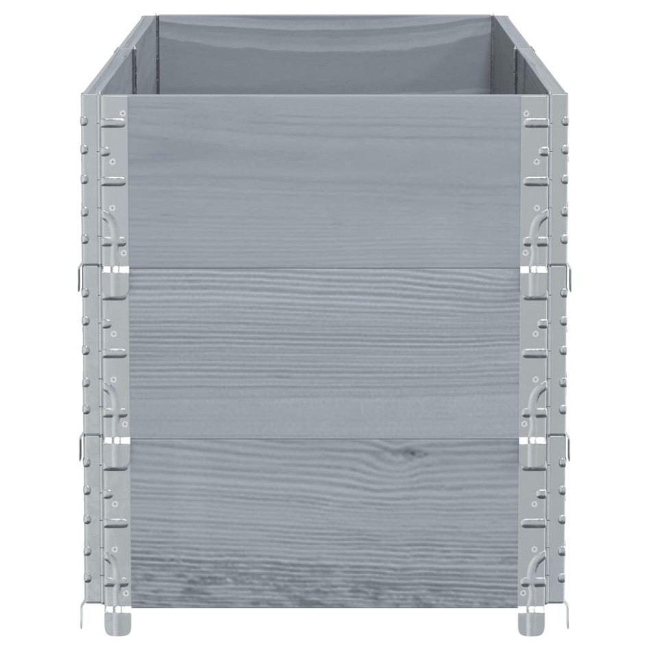 Jardinera de madera maciza de pino gris 150x50