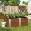 Jardinera de madera maciza de pino marrón 150x100 cm