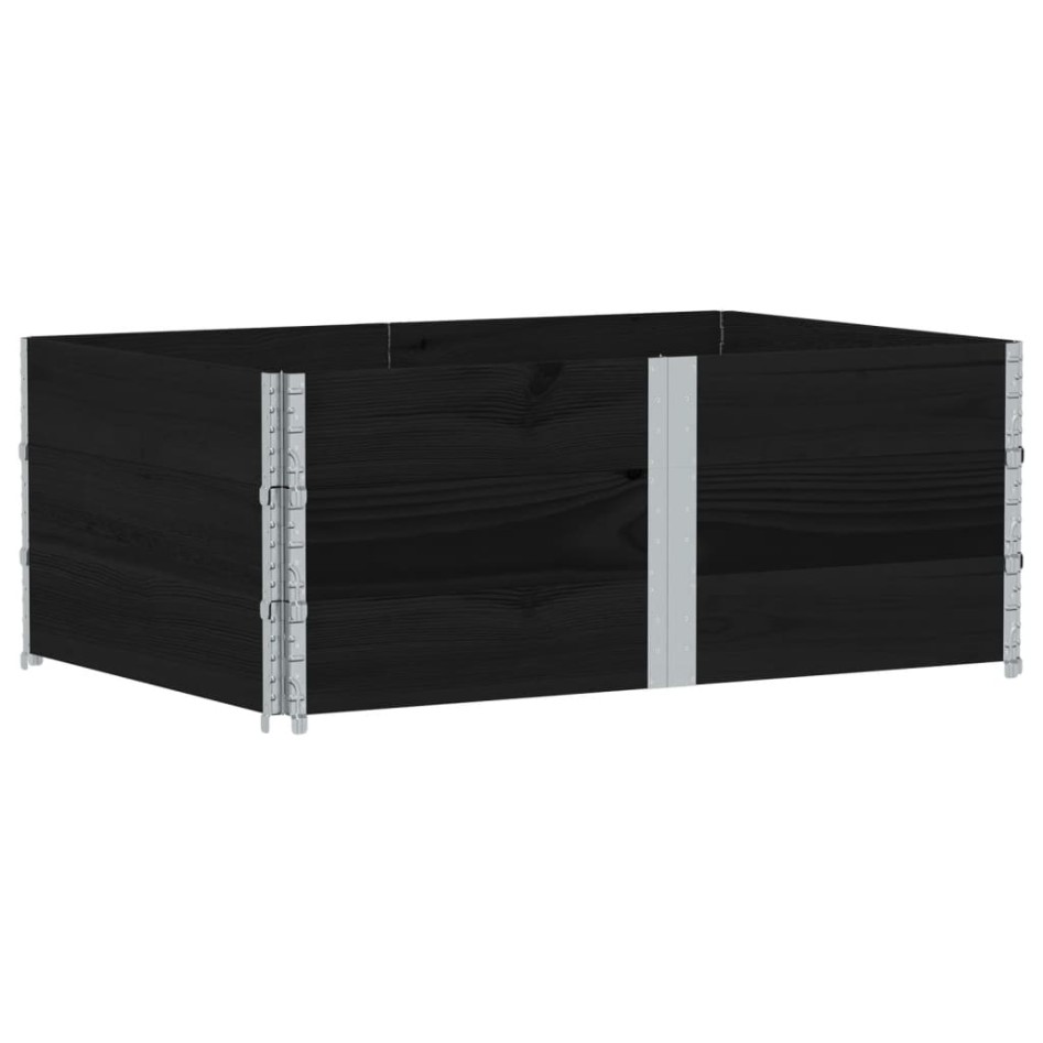 Jardinera de madera maciza de pino negra 150x100