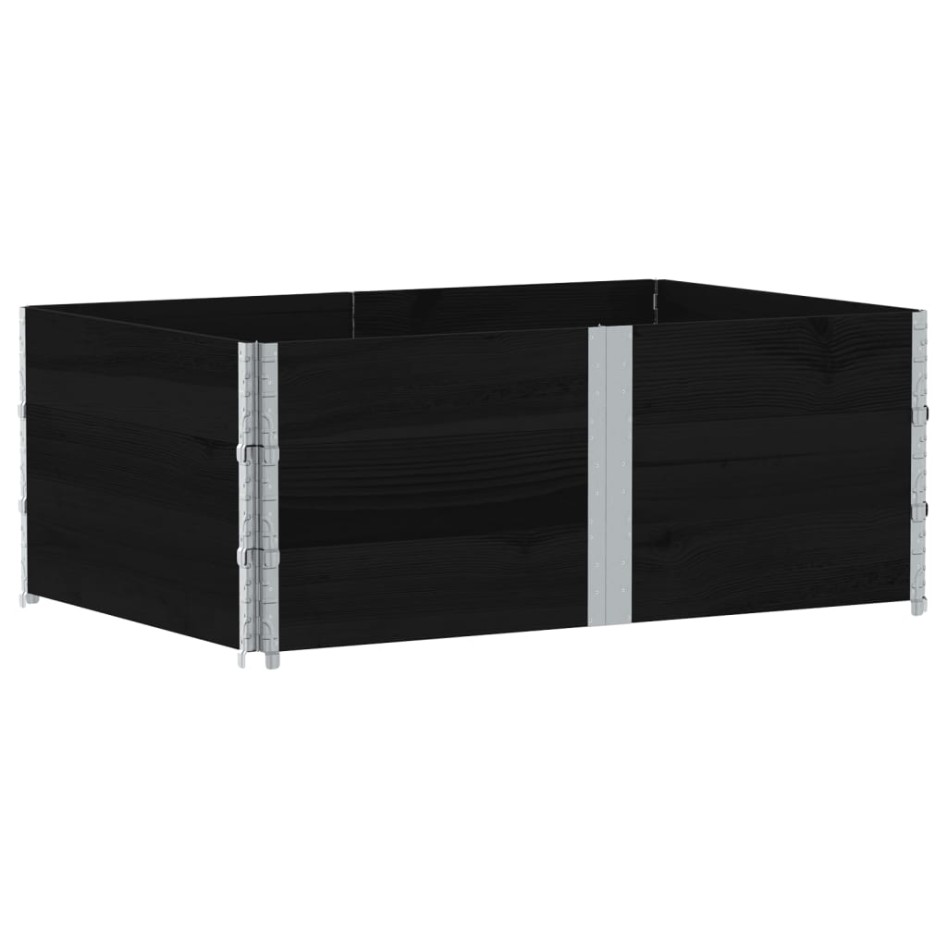 Jardinera de madera maciza de pino negra 150x100