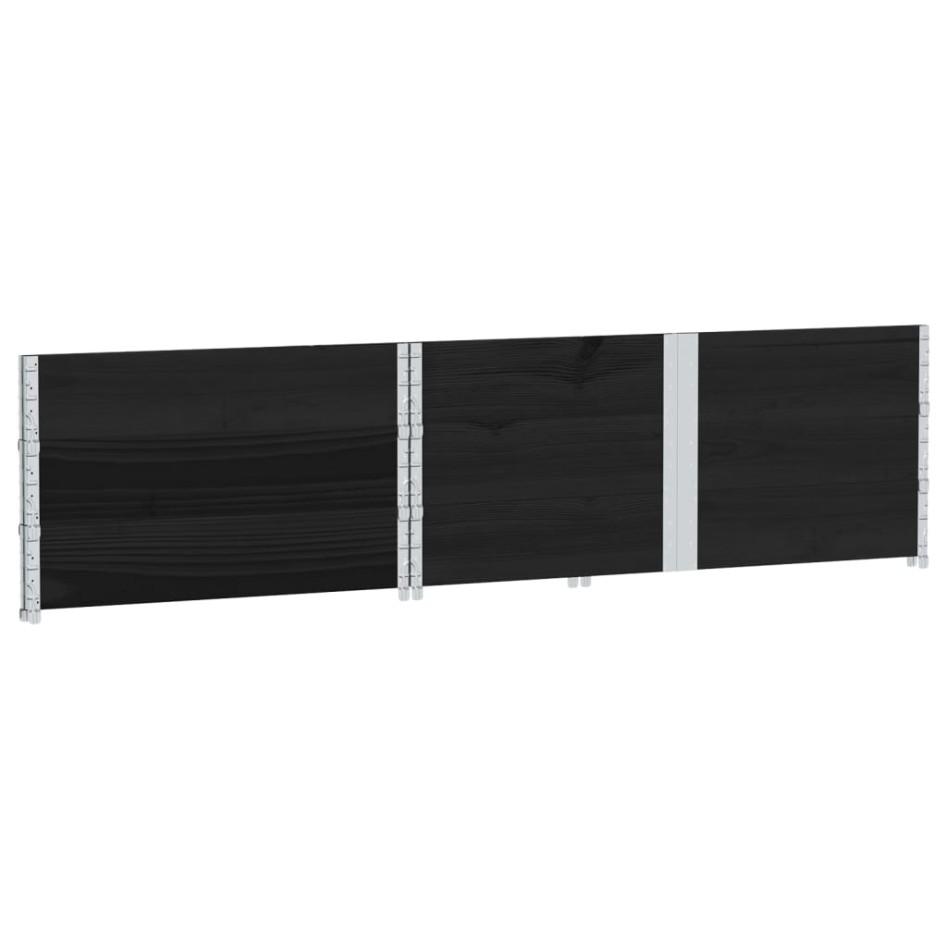 Jardinera de madera maciza de pino negra 150x100