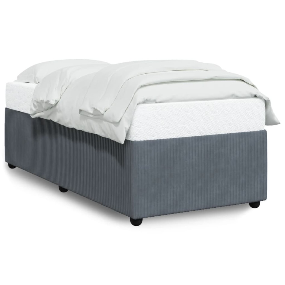 Estructura de cama sin colchón terciopelo gris oscuro 90x200