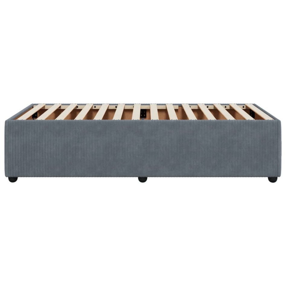 Estructura de cama sin colchón terciopelo gris oscuro 90x200