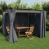 Cenador con cortinas acero gris antracita 3x3