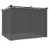 Cenador con cortinas acero gris antracita 3x3