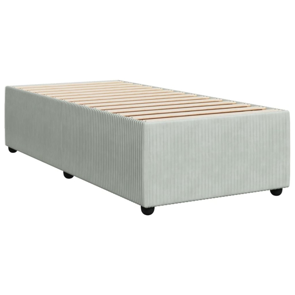 Estructura de cama sin colchón terciopelo gris claro 100x200