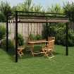 Cenador de jardín con techo retráctil taupe 3x3 m