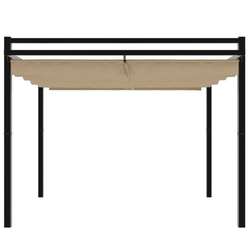 Cenador de jardín con techo retráctil taupe 3x3