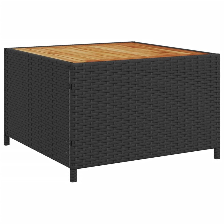 Sofá de jardín en forma de L con mesa y cojines ratán PE