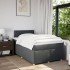 Cama box spring con colchón tela gris oscuro 120x200