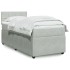 Cama box spring con colchón terciopelo gris claro 90x190