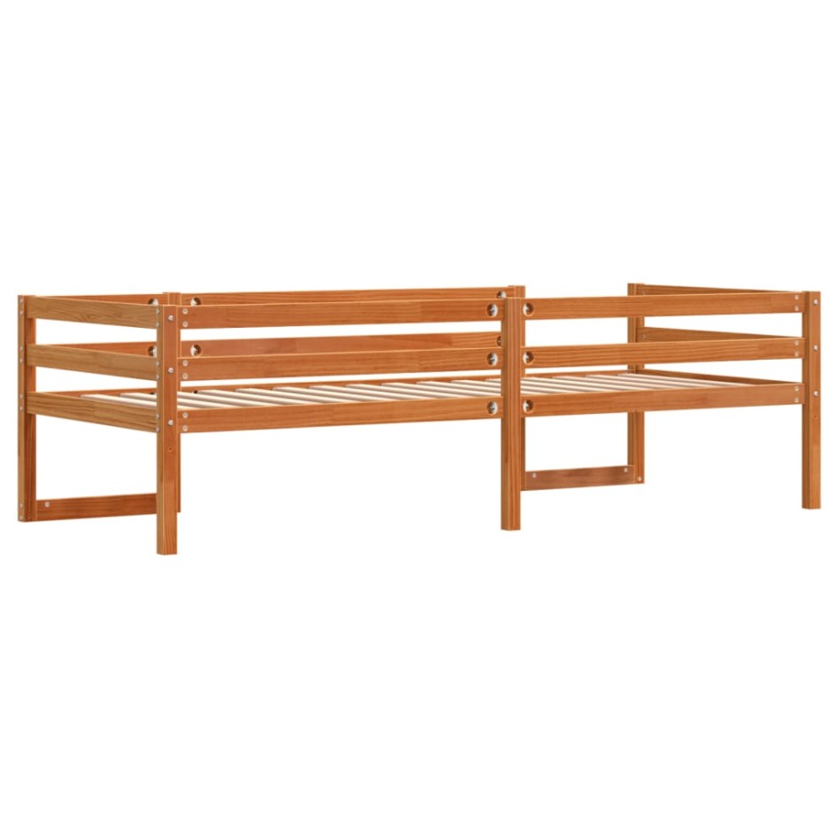 Estructura de cama para niños madera de pino marrón 90x200