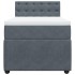 Cama box spring con colchón terciopelo gris oscuro 90x200