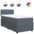 Cama box spring con colchón terciopelo gris oscuro 90x200