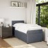 Cama box spring con colchón terciopelo gris oscuro 90x200
