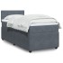Cama box spring con colchón terciopelo gris oscuro 90x200
