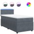 Cama box spring con colchón terciopelo gris oscuro 90x200