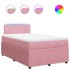 Cama box spring con colchón terciopelo rosa 120x190
