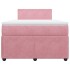 Cama box spring con colchón terciopelo rosa 120x190