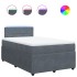 Cama box spring con colchón terciopelo gris oscuro 120x190