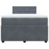 Cama box spring con colchón terciopelo gris oscuro 120x190