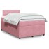 Cama box spring con colchón terciopelo rosa 120x190